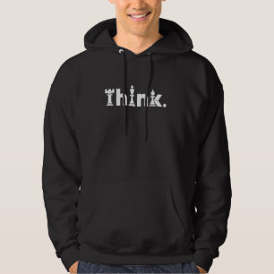 Denk Schaakstukken Ontwerp voor Schakers en Co Hoodie