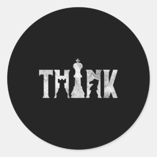 Denk Schaken Eces Speler Chessmaster Schaken Liefd Ronde Sticker