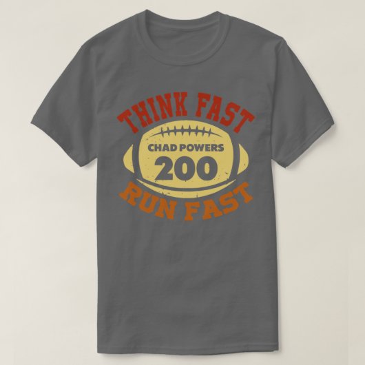 Denk Snel de Snelle Tekst van de Retro van de Bev T-shirt (Design voorkant)