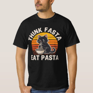 Denk Snel, Eet Pasta T-shirt – Grappige Kat Pasta