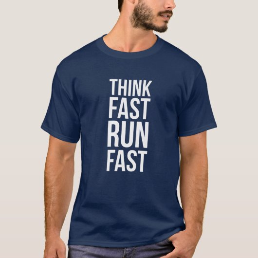 Denk snel in werking gesteld voor het runnen van d t-shirt (Voorkant)
