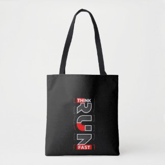 Denk snel rennen tote bag