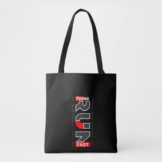 Denk snel rennen tote bag (Voorkant)
