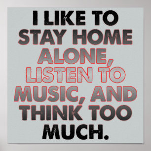 Denk Te Veel Grappig Introvert Poster Bord Poster