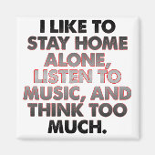 Denk te veel grappige Introvert koelkast magneet (Voorkant)