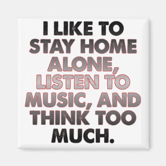 Denk te veel grappige Introvert koelkast magneet (Voorkant)