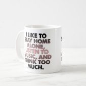 Denk Te Veel Grappige Introvert Mok Quotes Spreuke (Voorkant links)