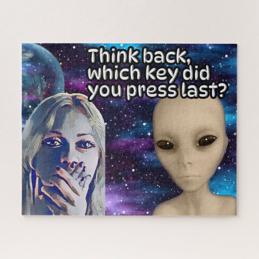 Denk terug, welke sleutel heb je het laatst gedruk legpuzzel (Horizontaal)