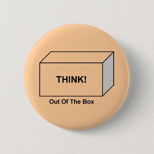 Denk uit de doos ronde button 5,7 cm (Voorkant)