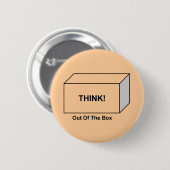 Denk uit de doos ronde button 5,7 cm (Voorkant /achterkant)