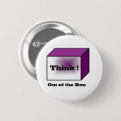 Denk uit de doos ronde button 5,7 cm (Voorkant /achterkant)
