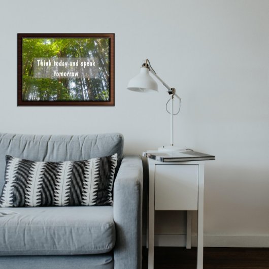 Denk vandaag aan het Inspirerend proverb poster