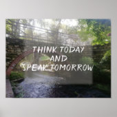 Denk vandaag na en spreek morgen het poster (Voorkant)