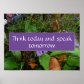 Denk vandaag na en spreek wijsheid gezegde foto po poster (Voorkant)