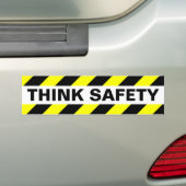 DENK VEILIGHEID BUMPERSTICKER (Op auto)