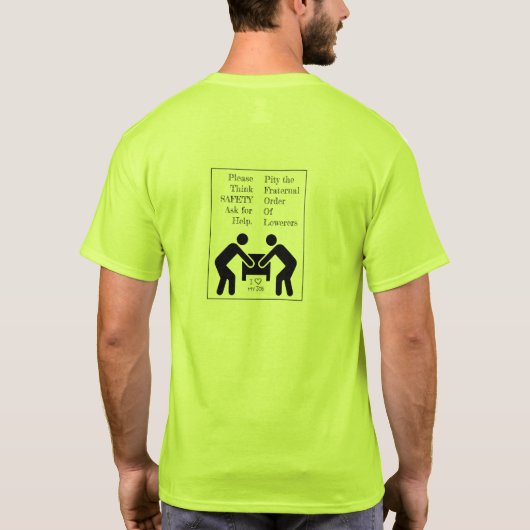 Denk VEILIGHEID Vraag om hulp T-shirt (Achterkant)