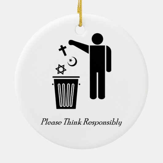 Denk verstandig keramisch ornament (Achterkant)