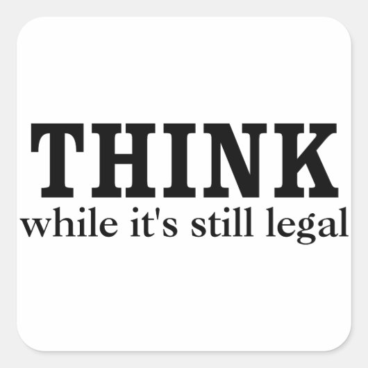 DENK VIERKANTE STICKER (Voorkant)