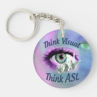 Denk Visual Think ASL cirkelvormige sleutelhanger