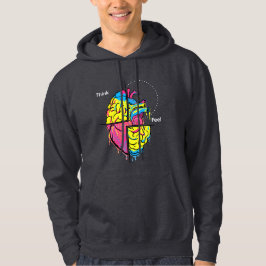 Denk • Voel • Besluit – Abstracte Hersenen & Hart Hoodie
