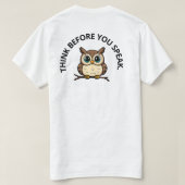 Denk Voor Cute Uil Grafisch T-Shirt (Design achterkant)