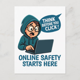 Denk Voor Je Klikt - Online Veiligheidsbewustzijn Briefkaart