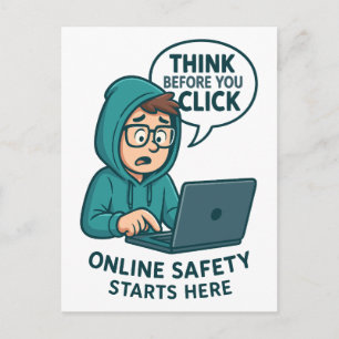 Denk Voor Je Klikt - Online Veiligheidsbewustzijn Briefkaart