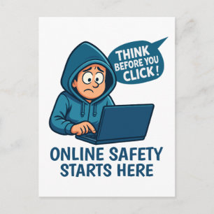 Denk Voor Je Klikt - Online Veiligheidsbewustzijn Briefkaart