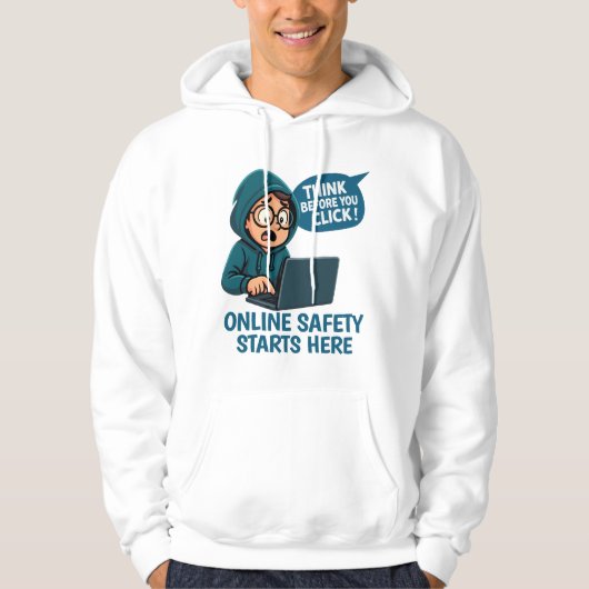 Denk Voor Je Klikt - Online Veiligheidsbewustzijn Hoodie (Voorkant)