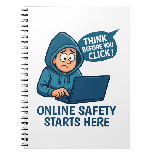 Denk Voor Je Klikt - Online Veiligheidsbewustzijn Notitieboek (Voorkant)