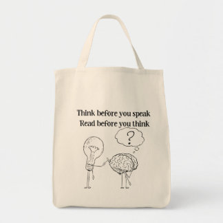 Denk Voor Je Spreekt Zwart Witte Lezer Quote Tote Bag