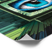 Denk voor jezelf Retro TV Eyeball Glitch Poster (Hoek)
