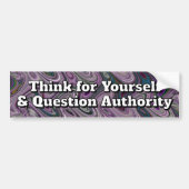 Denk voor jezelf & Vraag autoriteit uit Bumpersticker (Voorkant)