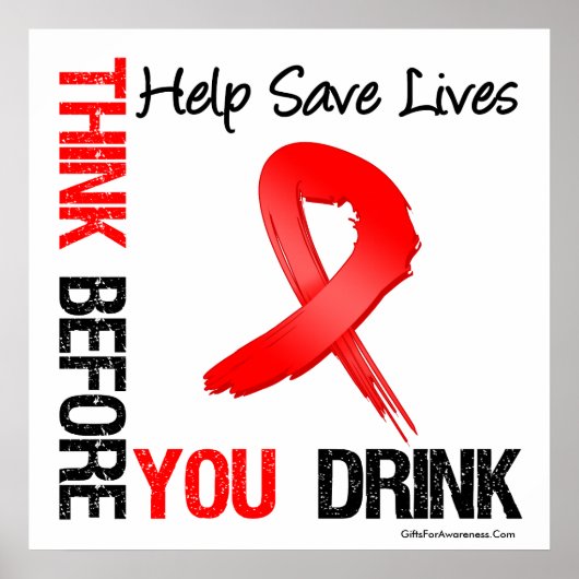 Denk voor u Drink - help levens te redden Poster (Voorkant)