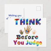 DENK VOOR U rechter bent Briefkaart (Voorkant / Achterkant)