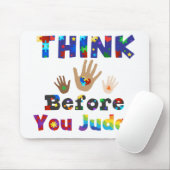 DENK VOOR U rechter bent Muismat (Met muis)