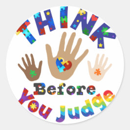 DENK VOOR U rechter bent Ronde Sticker