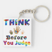 DENK VOOR U rechter bent Sleutelhanger (Achterkant)