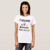 DENK VOOR U rechter bent T-shirt (Voorkant volledig)