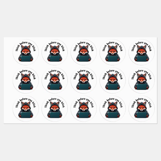 Denk voordat je klikt - Cyberbeveiliging Labels (Vel)