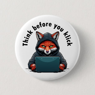 Denk voordat je klikt - Cyberbeveiliging Ronde Button 5,7 Cm