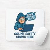 Denk voordat je klikt - Online veiligheidsbewustzi Muismat (Met muis)