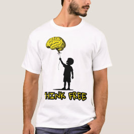 Denk Vrij – Minimalistische Hersenballon Illustrat T-shirt