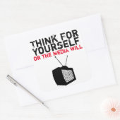 Denk zelf: gehypnotiseerde tv vierkante sticker (Envelop)