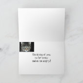 Denk zo ver weg aan Angry Cat Kaart (Binnen)