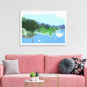 denkbeeldig digitaal_art landschap canvas afdruk (Insitu (Woonkamer))