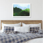 denkbeeldige groene bergen canvas afdruk (Insitu (Slaapkamer))