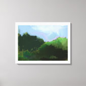 denkbeeldige groene bergen canvas afdruk (Voorkant)