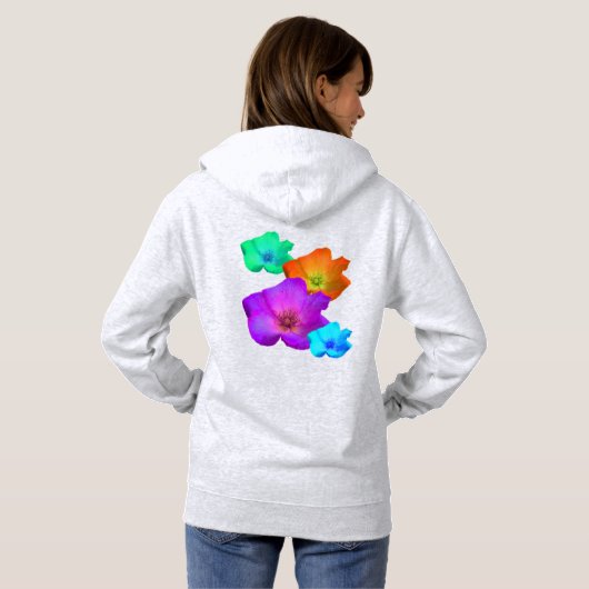 Denkbeeldige kleurenrozen hoodie (Achterkant volledig)