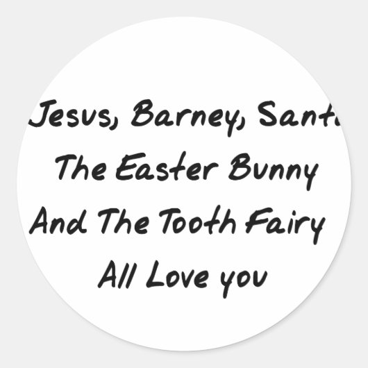 denkbeeldige speelkameraadjes ronde sticker (Voorkant)